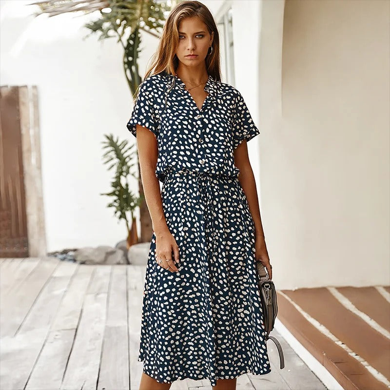 Womens Casual Midi Dress - Elegant Multi-Colour Summer Style for Comfort & Ease