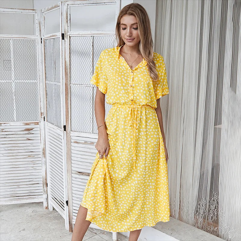 Womens Casual Midi Dress - Elegant Multi-Colour Summer Style for Comfort & Ease