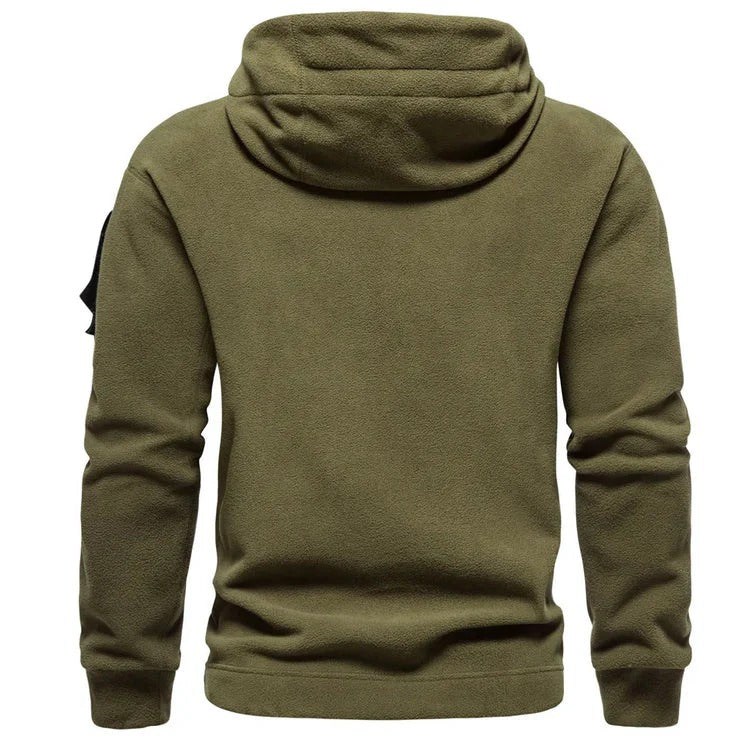 Men's Tactical Zip Hoodie with Multiple Pockets for Outdoor Use