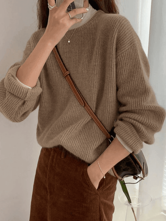 Women's Oversized Wide Neck Knitted Jumper | Ideal for Autumn/Winter