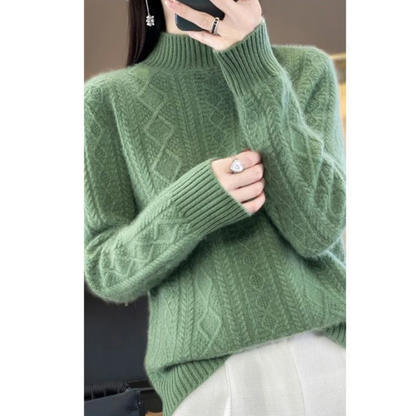 Women's Stylish Turtleneck Cable Knit Jumper | Ideal for Autumn/Winter