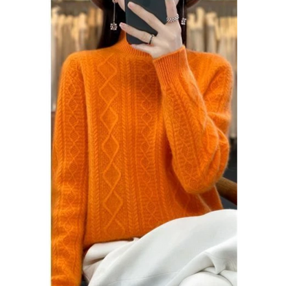 Women's Stylish Turtleneck Cable Knit Jumper | Ideal for Autumn/Winter