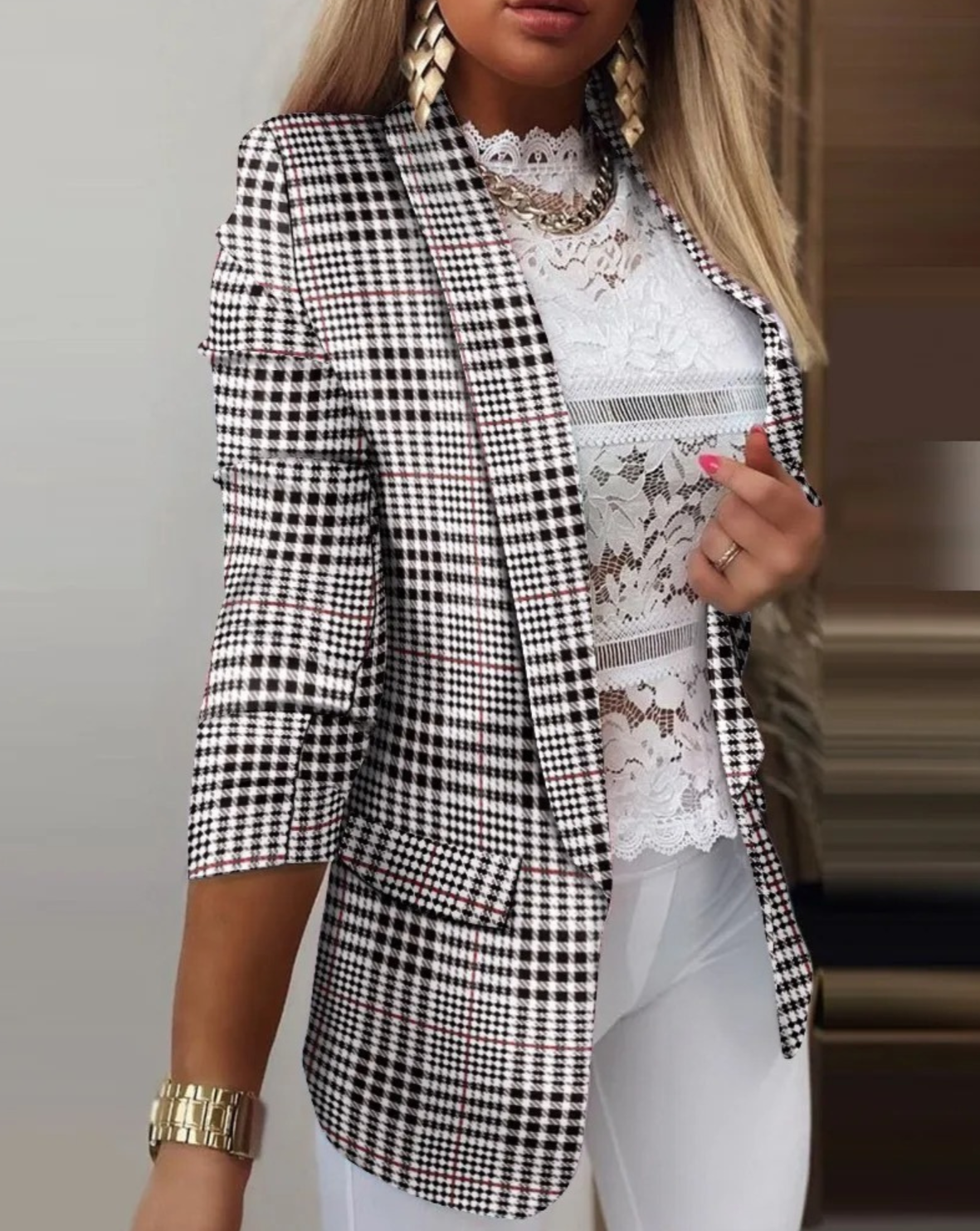 Women's Stylish Unique Print Multicolor Blazer with Pockets | Great for Everyday Wear