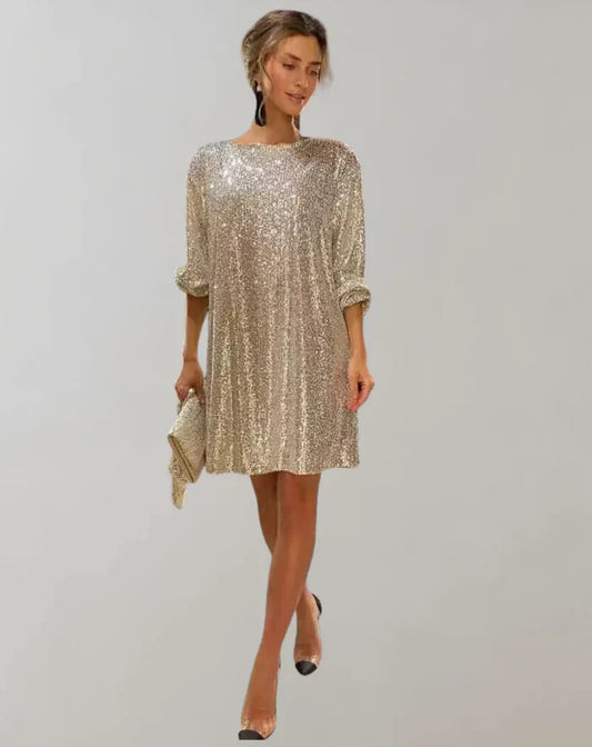 Women's Turtleneck Sequin Mini Dress  | Ideal for Spring/Summer