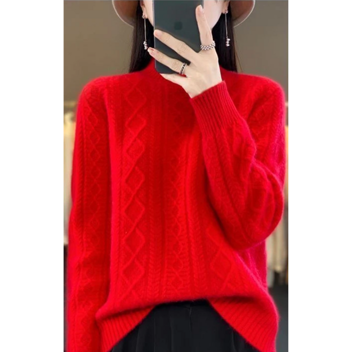 Women's Stylish Turtleneck Cable Knit Jumper | Ideal for Autumn/Winter