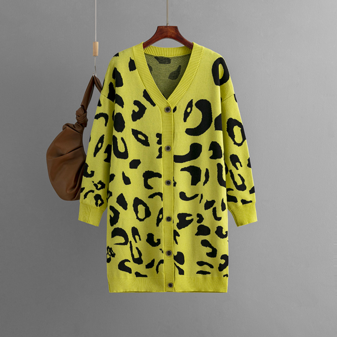 Women's Leopard Print Cardigan With Buttons | Ideal for Autumn/Winter