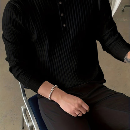 Men's Ribbed Jumper with Buttons | Ideal for Autumn/Winter