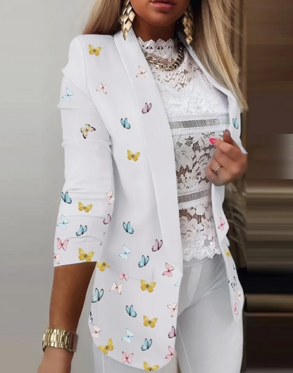 Women's Stylish Unique Print Multicolor Blazer with Pockets | Great for Everyday Wear