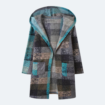 Women's Stylish Multicolored Plaid Cardigan with Hood | Great for All Seasons