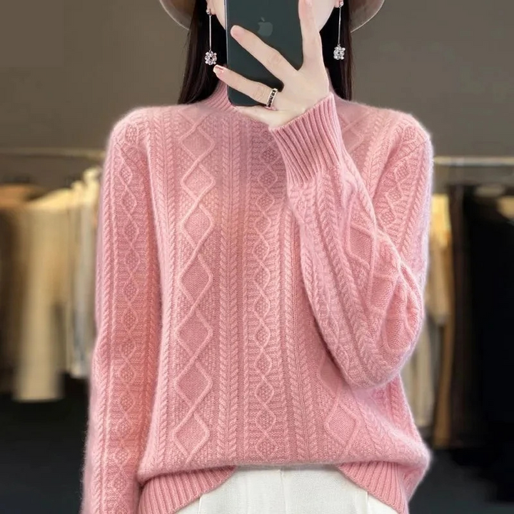 Women's Stylish Turtleneck Cable Knit Jumper | Ideal for Autumn/Winter