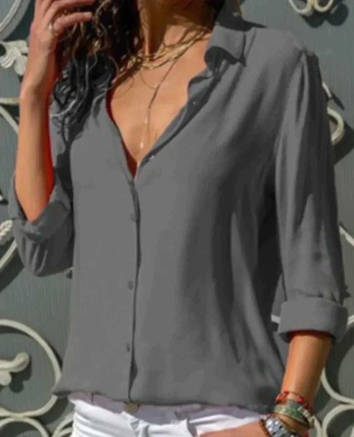 Women's Classic Buttoned Chiffon Blouse | Ideal for Spring/Summer