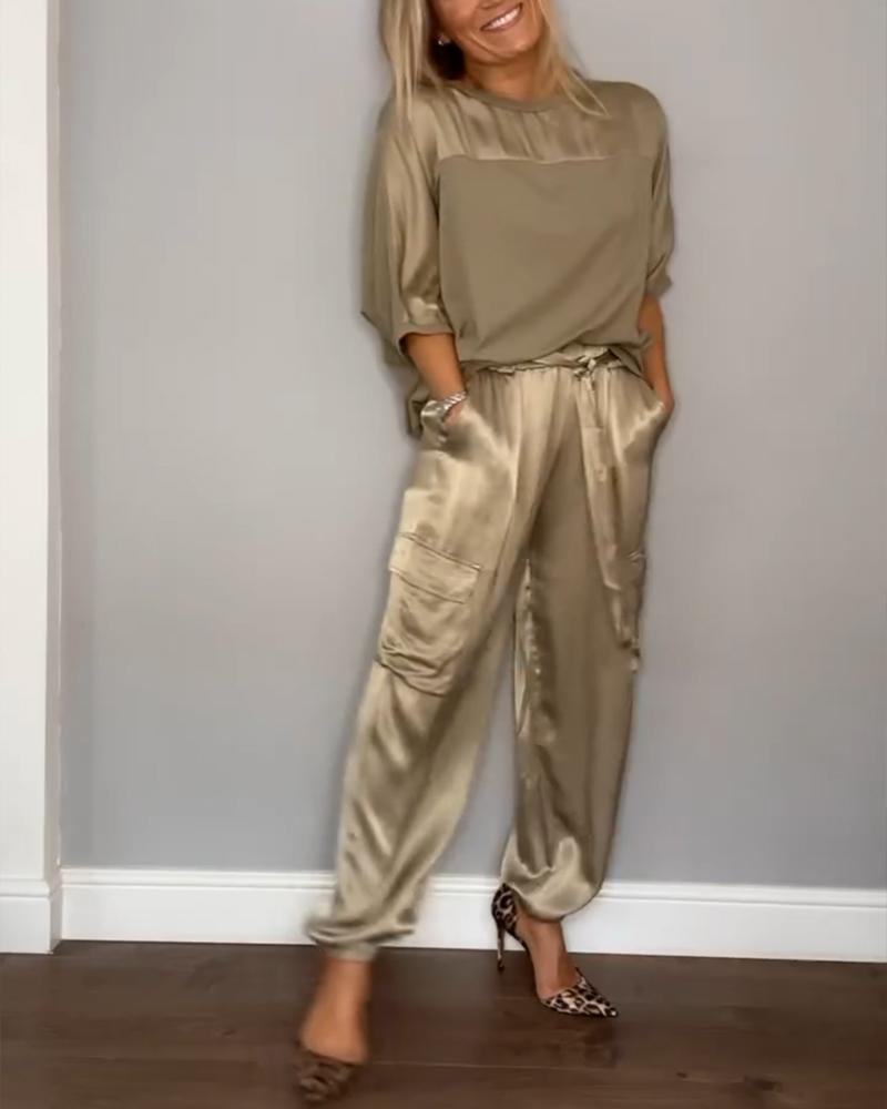 Sibella - Elegant Satin Outfit Set for Women