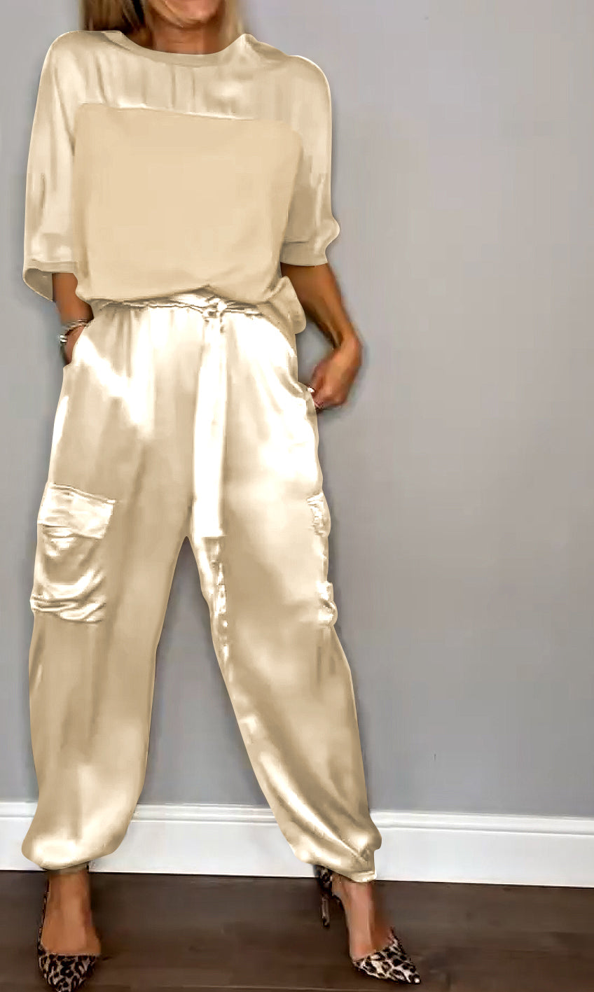 Sibella - Elegant Satin Outfit Set for Women