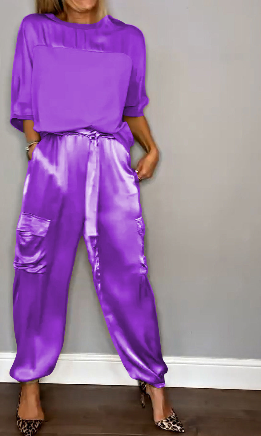 Sibella - Elegant Satin Outfit Set for Women