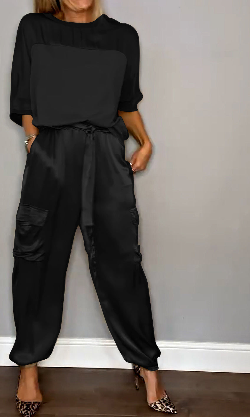 Sibella - Elegant Satin Outfit Set for Women