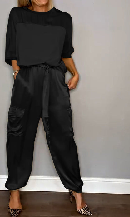 Sibella - Elegant Satin Outfit Set for Women