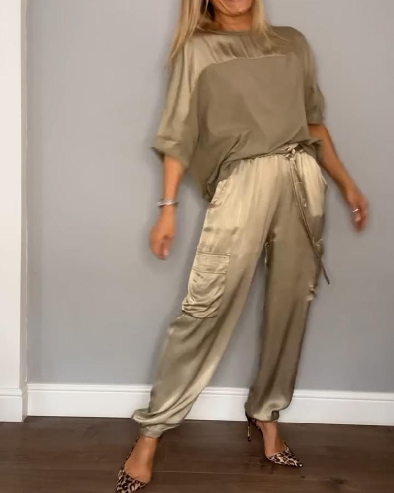 Sibella - Elegant Satin Outfit Set for Women