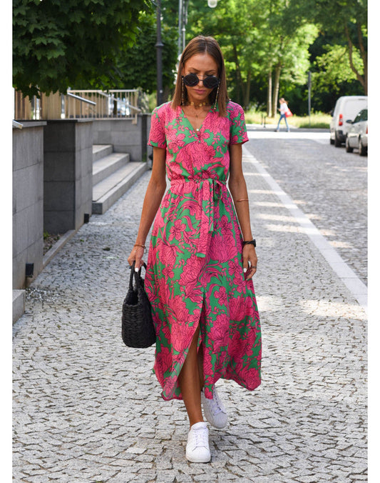 Indira - Floral Summer Midi Dress for Women