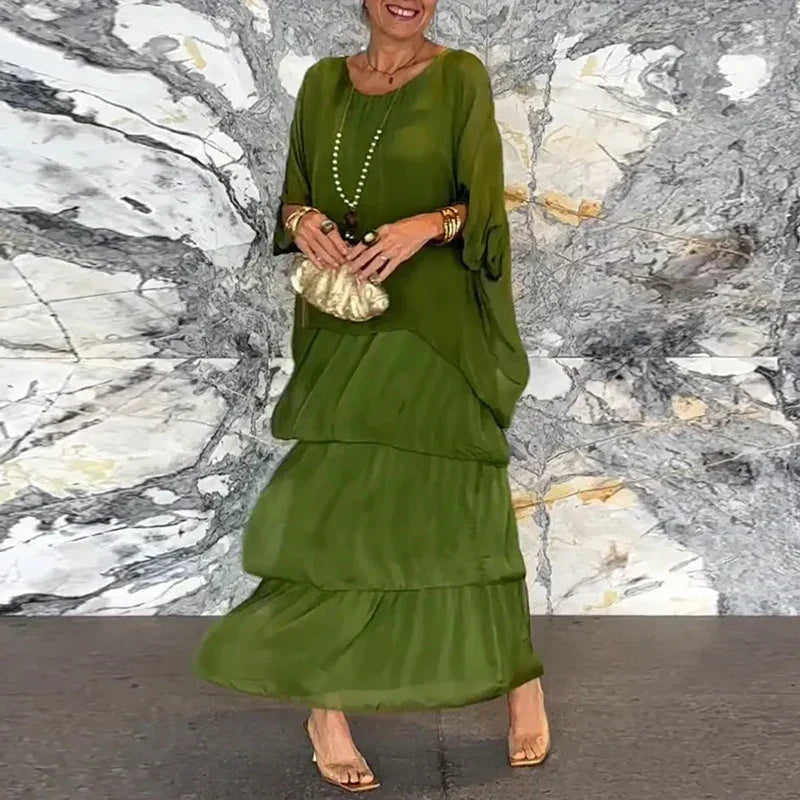 Fallyn - Lightweight Chiffon Maxi Dress for Women