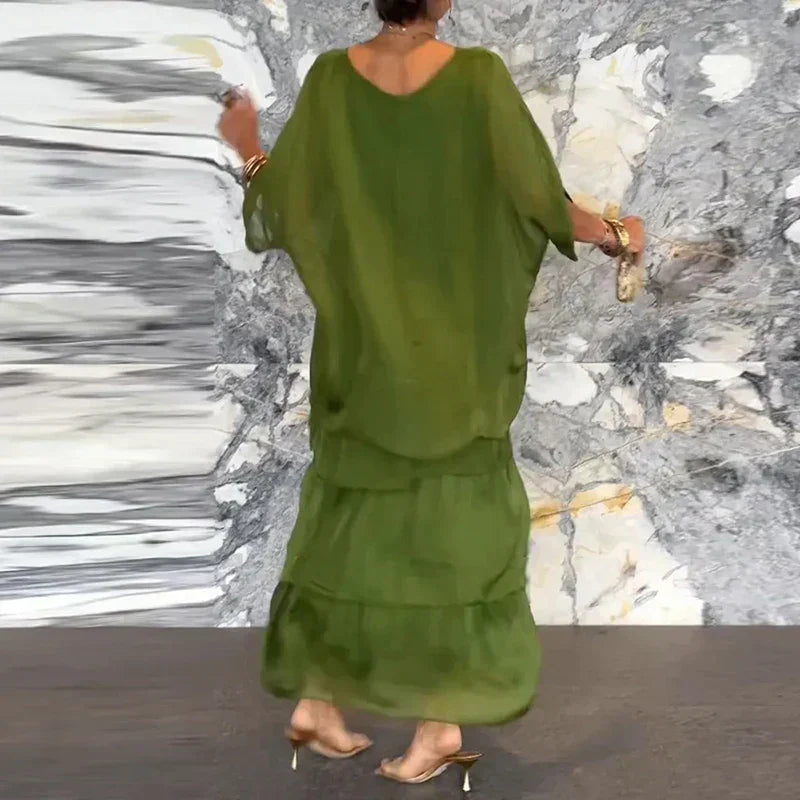 Fallyn - Lightweight Chiffon Maxi Dress for Women