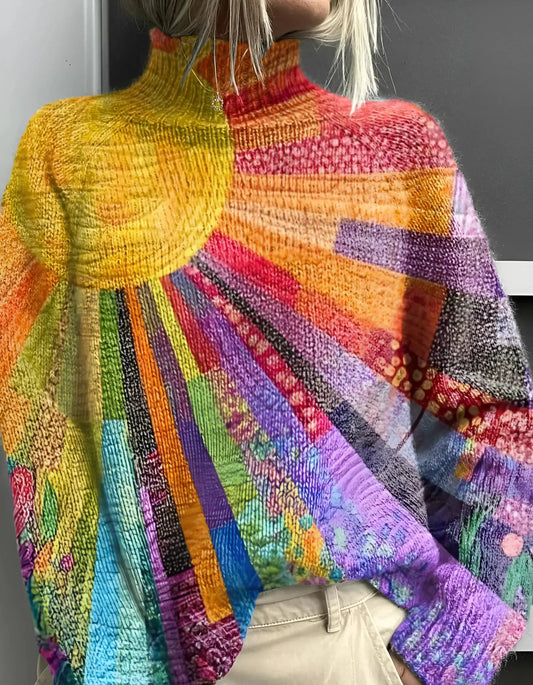 Colorful Turtleneck Sweater for Women - Soft, Stylish Comfort