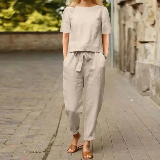 Ottilie - Breathable Linen Outfit  Set for Women