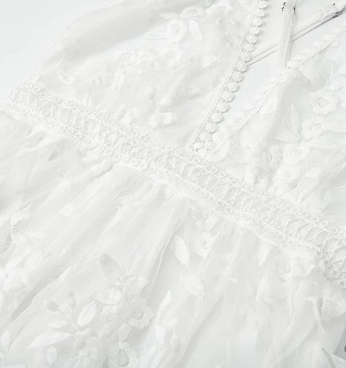 Women's Elegant Lightweight Cocktail Dress with Flower Embroidery-6