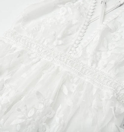 Women's Elegant Lightweight Cocktail Dress with Flower Embroidery-6