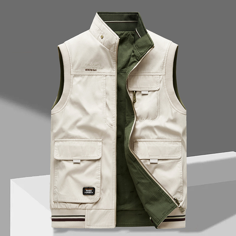 Men's Durable Sleeveless Vest - Breathable Comfort with Utility Pockets