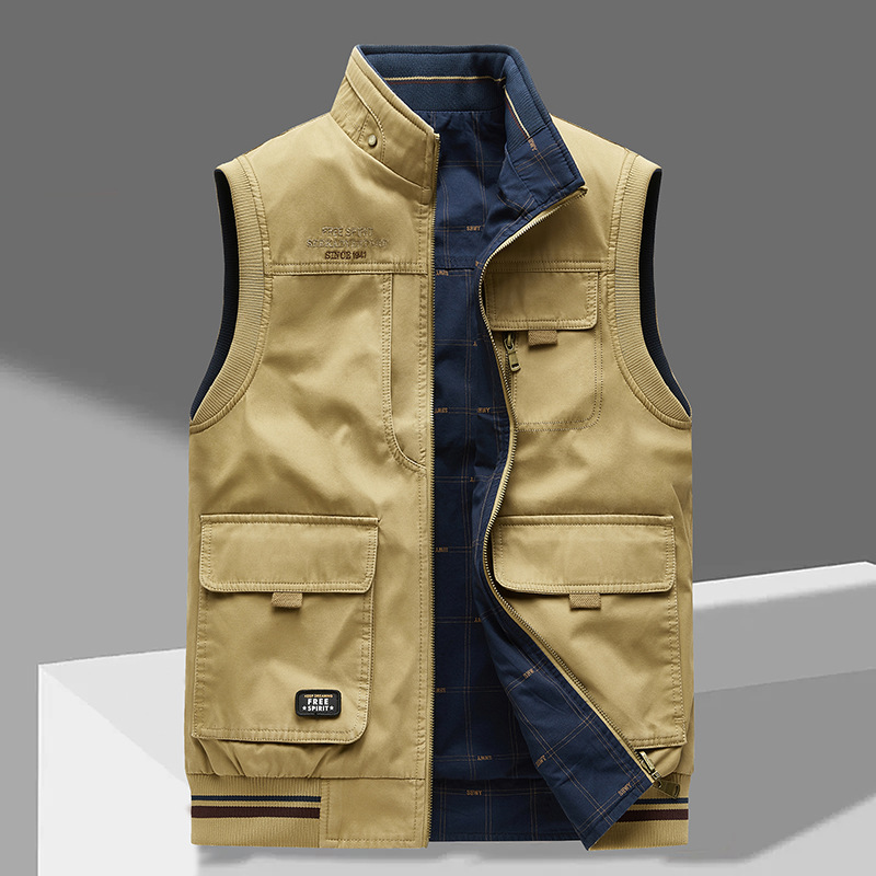 Men's Durable Sleeveless Vest - Breathable Comfort with Utility Pockets
