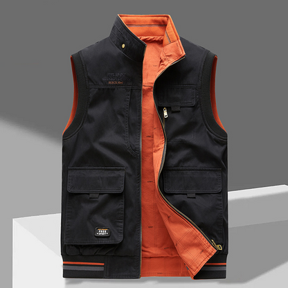 Men's Durable Sleeveless Vest - Breathable Comfort with Utility Pockets