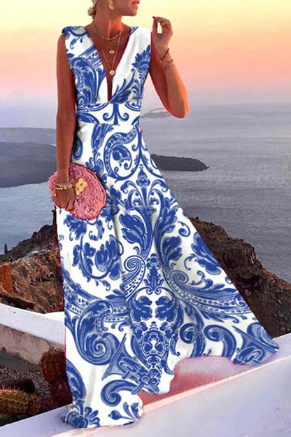 Variant image for Women's Versatile Maxi Dress with Diverse Prints for Summer-2