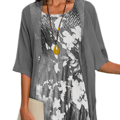 Everly - Floral Chiffon Midi Dress for Women