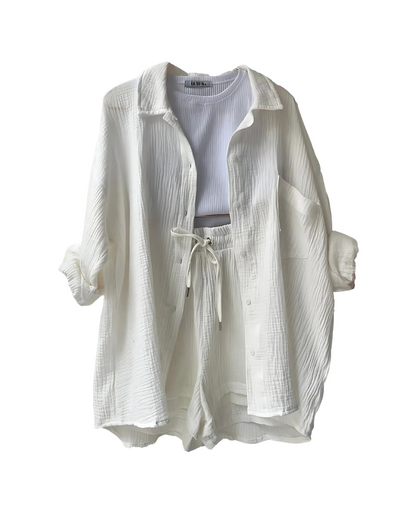 Perrie - Textured Cotton 2 Piece Set for Women
