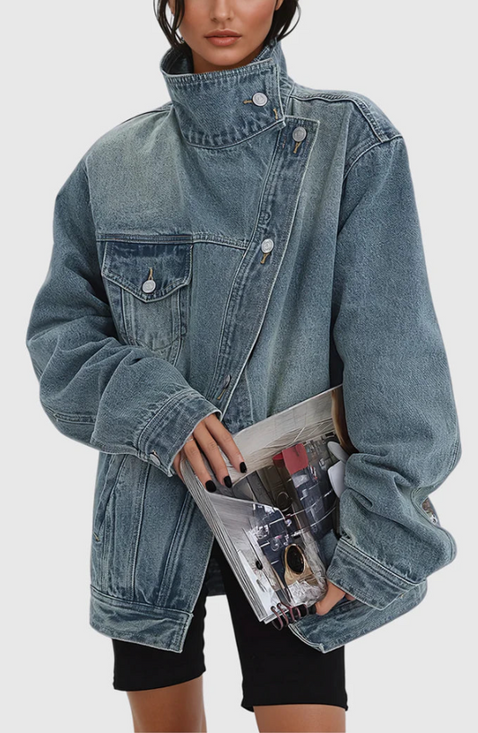 Skylin - Artistic Denim Jacket for Women
