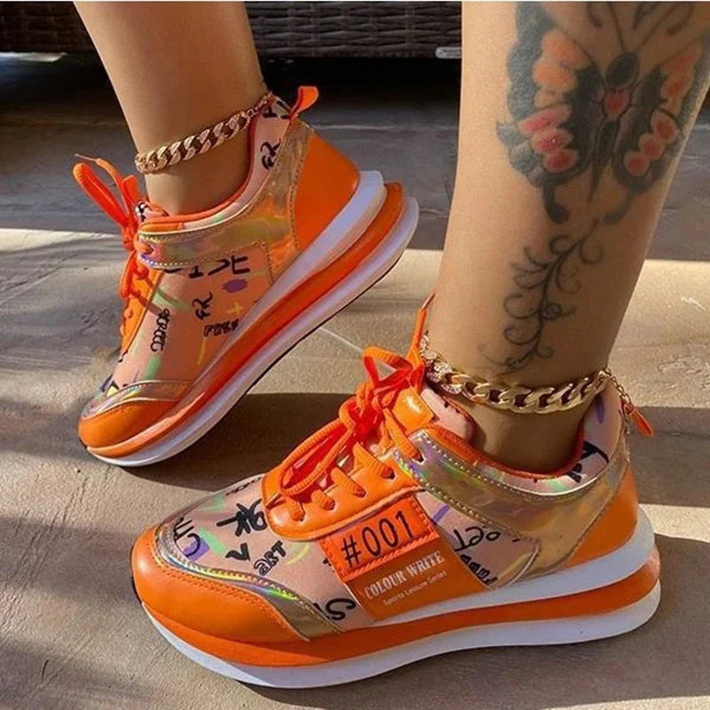 Women's Easy to Wear Printed Neon Sneakers | Ideal for Everyday Wear