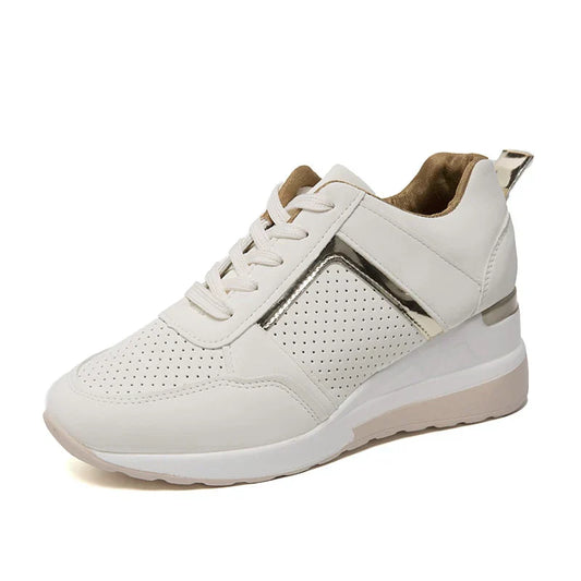 Women's Breathable Platform Sneakers with Lace Up Closure and Think Sole | Great for All Seasons
