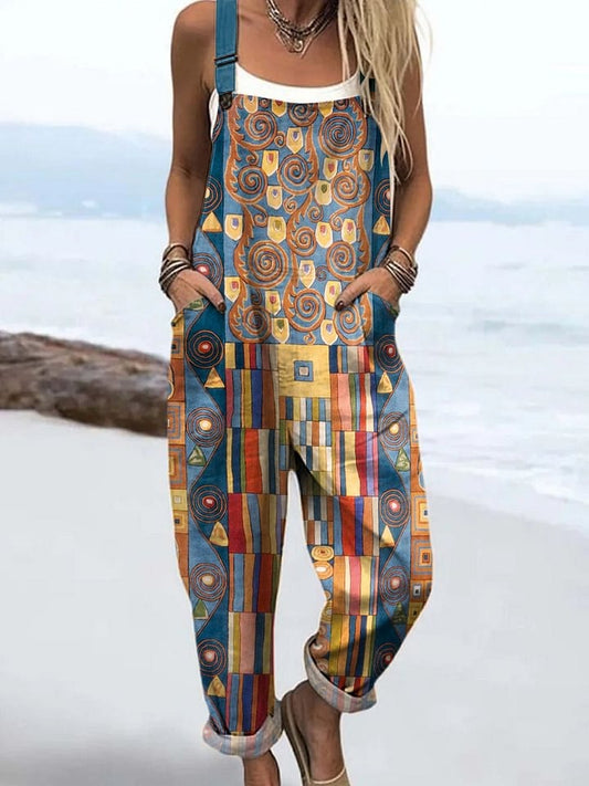 Vintage Floral Jumpsuit - Stylish Comfort & Easy Movement for Women