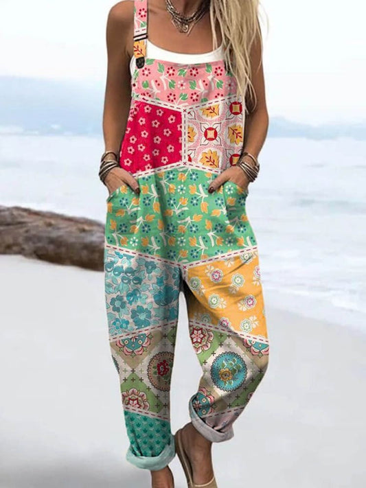 Vintage Floral Jumpsuit - Stylish Comfort for Every Occasion