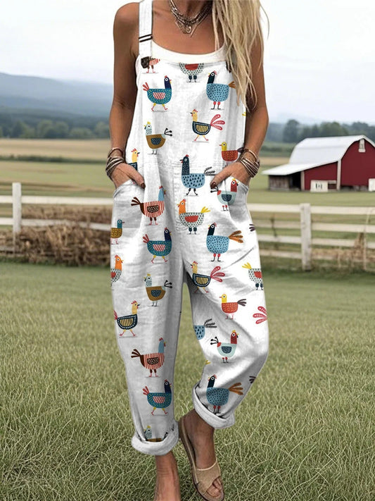 Vintage Floral Jumpsuit for Women - Stylish Comfort & Easy Movement