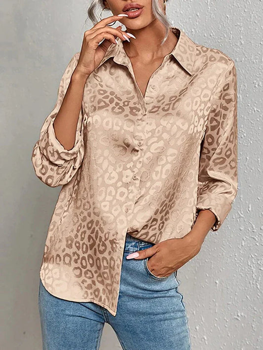 Women's Elegant Leopard Patterned Blouse | Ideal for Spring/Summer