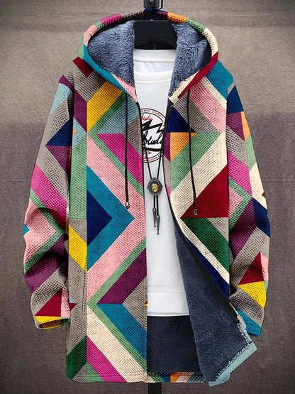 Women's Artistic Cardigan Sweater with Unique Print Design
