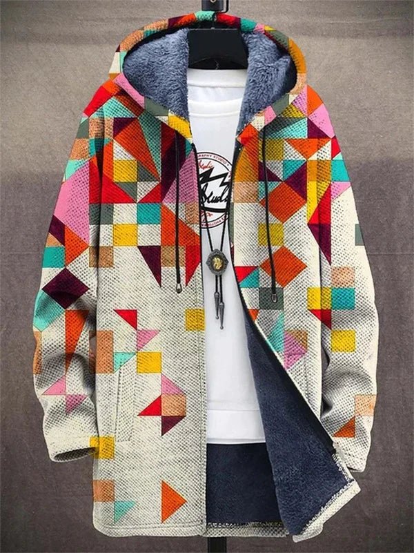 Women's Artistic Cardigan Sweater with Unique Print Design