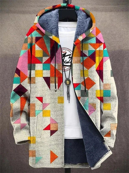 Women's Artistic Cardigan Sweater with Unique Print Design