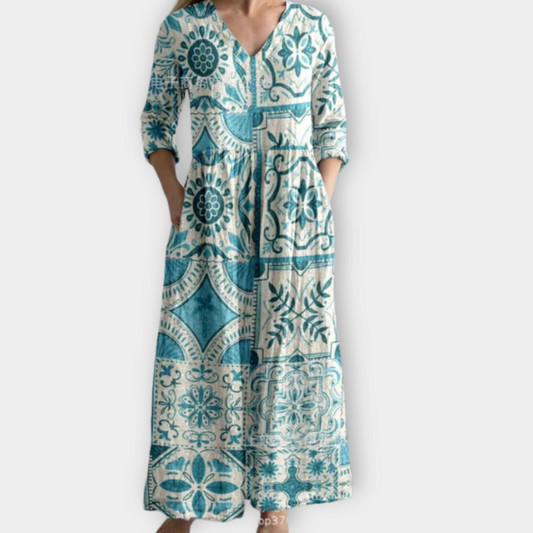 Women’s Boho Maxi Dress with Flowing Design for Summer Wear