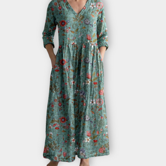 Women's Boho Maxi Dress with Flowing Silhouette for Summer Occasions