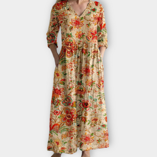 Women's Boho Maxi Dress with Flowy Design for Summer Events