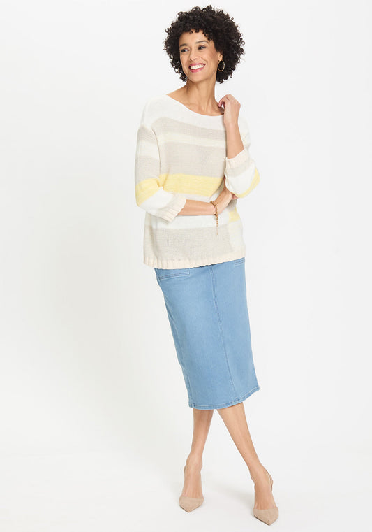 Women's Casual Denim Midi Skirt with Relaxed Fit