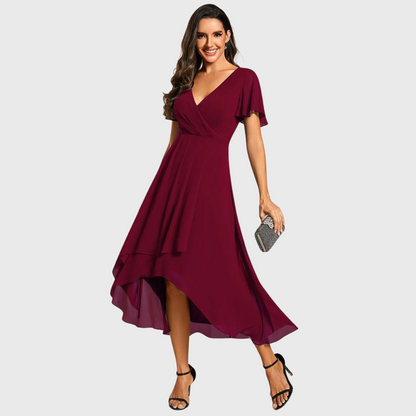 Women's Casual Plus Size Summer Midi Dress with Layered Hem