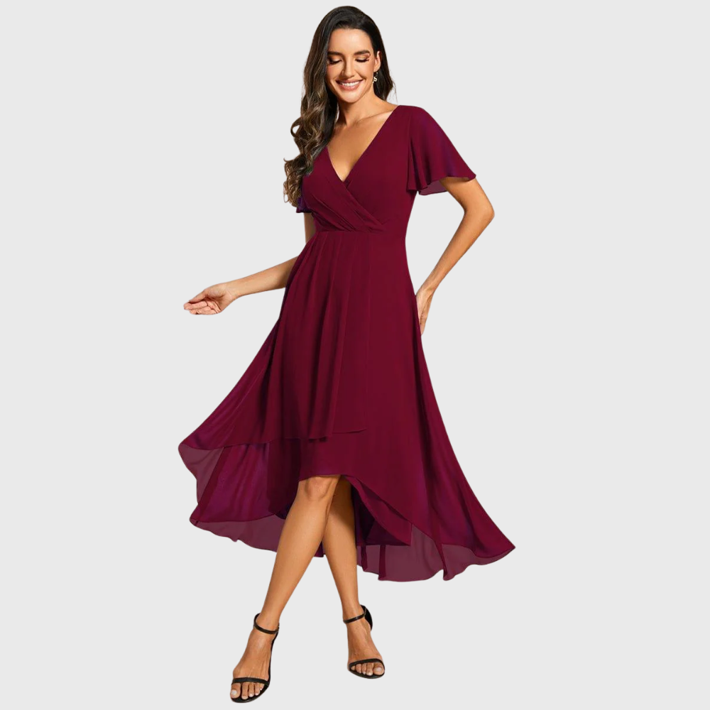 Women's Casual Plus Size Summer Midi Dress with Layered Hem